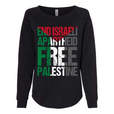 End Israeli Apartheid Free Palestine Gaza Awareness Quote Gift Womens California Wash Sweatshirt