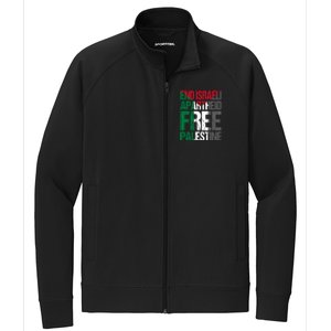 End Israeli Apartheid Free Palestine Gaza Awareness Quote Gift Stretch Full-Zip Cadet Jacket