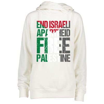 End Israeli Apartheid Free Palestine Gaza Awareness Quote Gift Womens Funnel Neck Pullover Hood