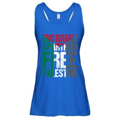 End Israeli Apartheid Free Palestine Gaza Awareness Quote Gift Ladies Essential Flowy Tank