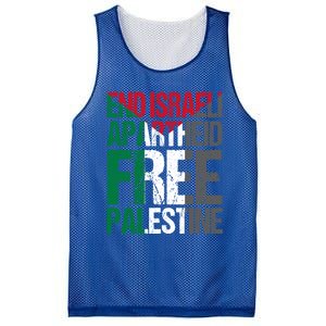 End Israeli Apartheid Free Palestine Gaza Awareness Quote Gift Mesh Reversible Basketball Jersey Tank