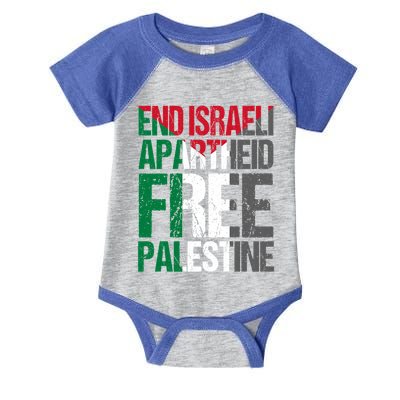 End Israeli Apartheid Free Palestine Gaza Awareness Quote Gift Infant Baby Jersey Bodysuit