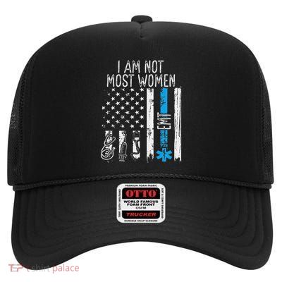 Emt I Am Nost Most Women Ambulance Healthcare Paramedic High Crown Mesh Back Trucker Hat