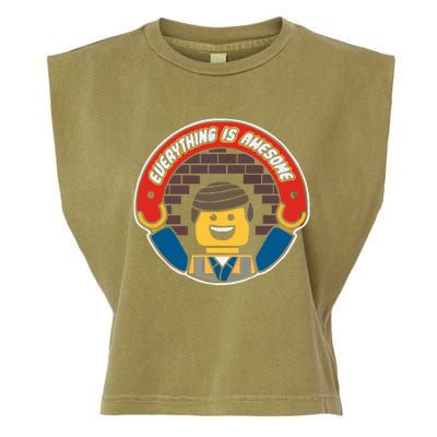 Everything Is Awesome Mens Funny Lego Garment-Dyed Women's Muscle Tee