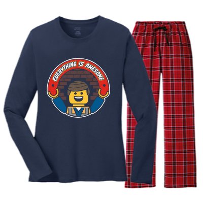 Everything Is Awesome Mens Funny Lego Women's Long Sleeve Flannel Pajama Set 