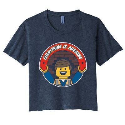 Everything Is Awesome Mens Funny Lego Women's Crop Top Tee