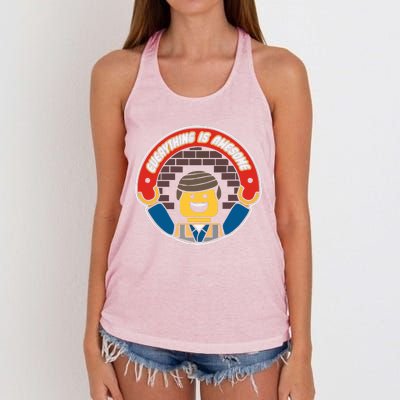 Everything Is Awesome Mens Funny Lego Women's Knotted Racerback Tank