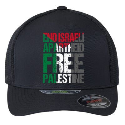 End Israeli Apartheid Free Palestine Gaza Awareness Quote Cute Gift Flexfit Unipanel Trucker Cap