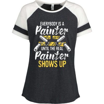 Everybody Is A Painter House Designer Decorator Painting Enza Ladies Jersey Colorblock Tee