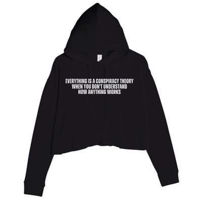 Everything Is A Conspiracy Theory When You Dont Understand How Anything Works Crop Fleece Hoodie