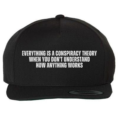 Everything Is A Conspiracy Theory When You Dont Understand How Anything Works Wool Snapback Cap
