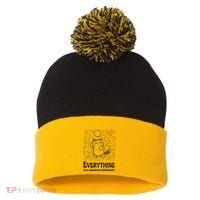 Everything Is A Learning Experience Pom Pom 12in Knit Beanie