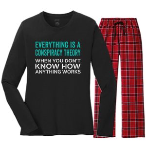 Everything Is A Conspiracy Theory When You DonT Understand Women's Long Sleeve Flannel Pajama Set 