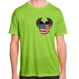 Eagle In American USA Flag Pocket Adult ChromaSoft Performance T-Shirt