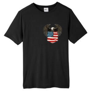 Eagle In American USA Flag Pocket Tall Fusion ChromaSoft Performance T-Shirt