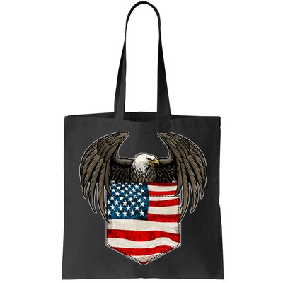 Eagle In American USA Flag Pocket Bag