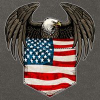 Eagle In American USA Flag Pocket Cotton Canvas Backpack