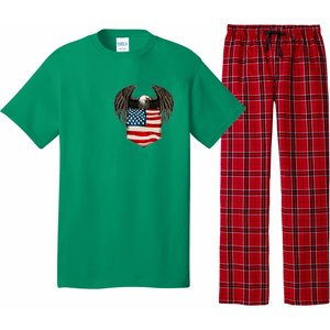 Eagle In American USA Flag Pocket Pajama Set