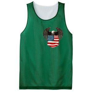 Eagle In American USA Flag Pocket Mesh Reversible Basketball Jersey Tank