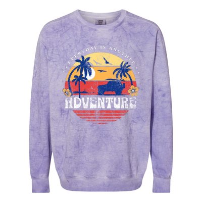 Everyday Is An Adventure Trekking Hiking Vacay Vibes Gift Colorblast Crewneck Sweatshirt