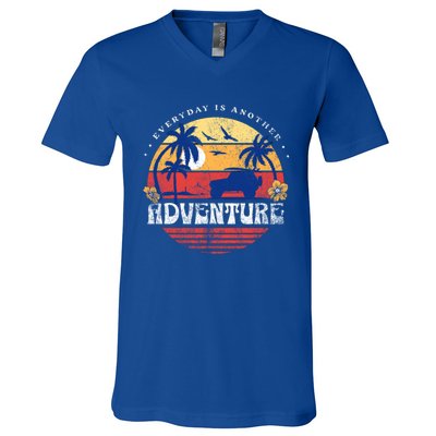 Everyday Is An Adventure Trekking Hiking Vacay Vibes Gift V-Neck T-Shirt