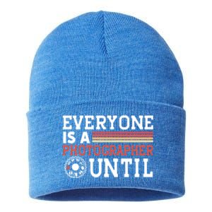 Everyone Is A Photographer Untill Ual Mode Photography Gift Sustainable Knit Beanie