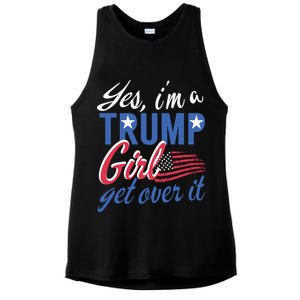 Es IM A Trump Girl Get Over It Fan Usa Supporter Gift Ladies PosiCharge Tri-Blend Wicking Tank