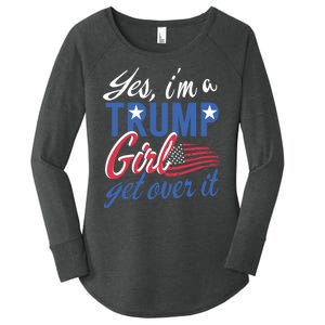 Es IM A Trump Girl Get Over It Fan Usa Supporter Gift Women's Perfect Tri Tunic Long Sleeve Shirt