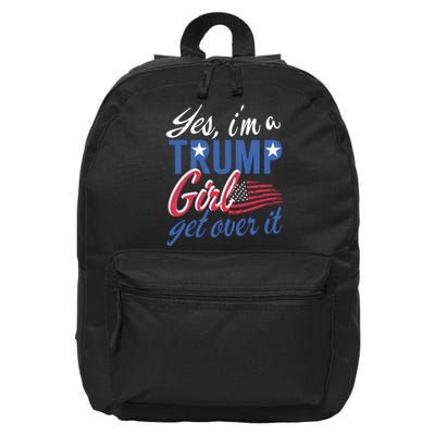 Es IM A Trump Girl Get Over It Fan Usa Supporter Gift 16 in Basic Backpack