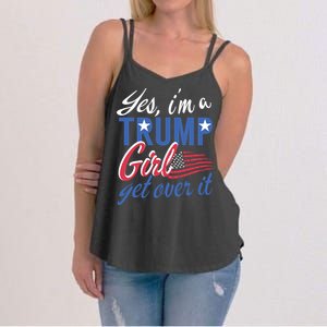 Es IM A Trump Girl Get Over It Fan Usa Supporter Gift Women's Strappy Tank