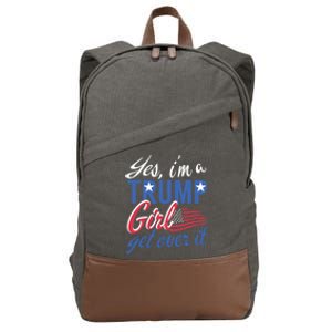 Es IM A Trump Girl Get Over It Fan Usa Supporter Gift Cotton Canvas Backpack