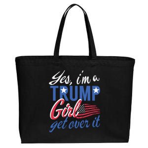 Es IM A Trump Girl Get Over It Fan Usa Supporter Gift Cotton Canvas Jumbo Tote