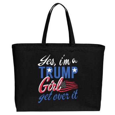 Es IM A Trump Girl Get Over It Fan Usa Supporter Gift Cotton Canvas Jumbo Tote