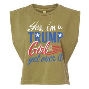 Es IM A Trump Girl Get Over It Fan Usa Supporter Gift Garment-Dyed Women's Muscle Tee