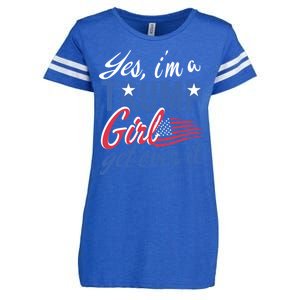 Es IM A Trump Girl Get Over It Fan Usa Supporter Gift Enza Ladies Jersey Football T-Shirt