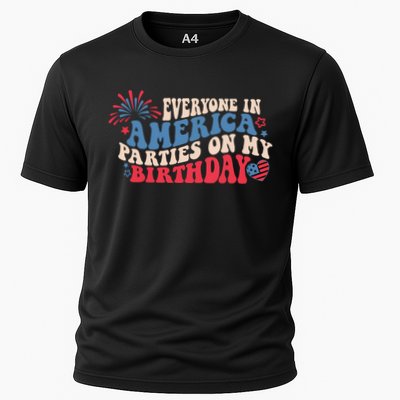 Everyone In America Parties On My Birthday 4th Of July Performance Shirt
