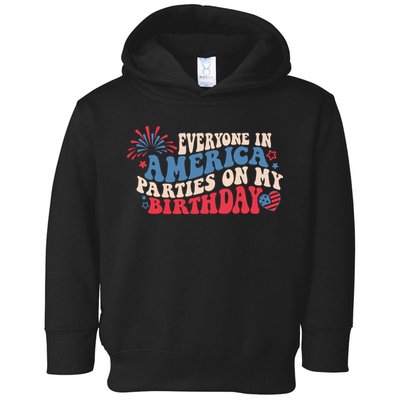 Everyone In America Parties On My Birthday 4th Of July Toddler Hoodie