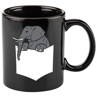 Elephant In A Pocket Funny Pocket Elephant 11oz C Handle Ceramic Mug
