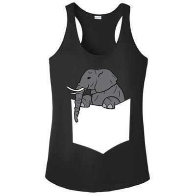 Elephant In A Pocket Funny Pocket Elephant Ladies PosiCharge Competitor Racerback Tank