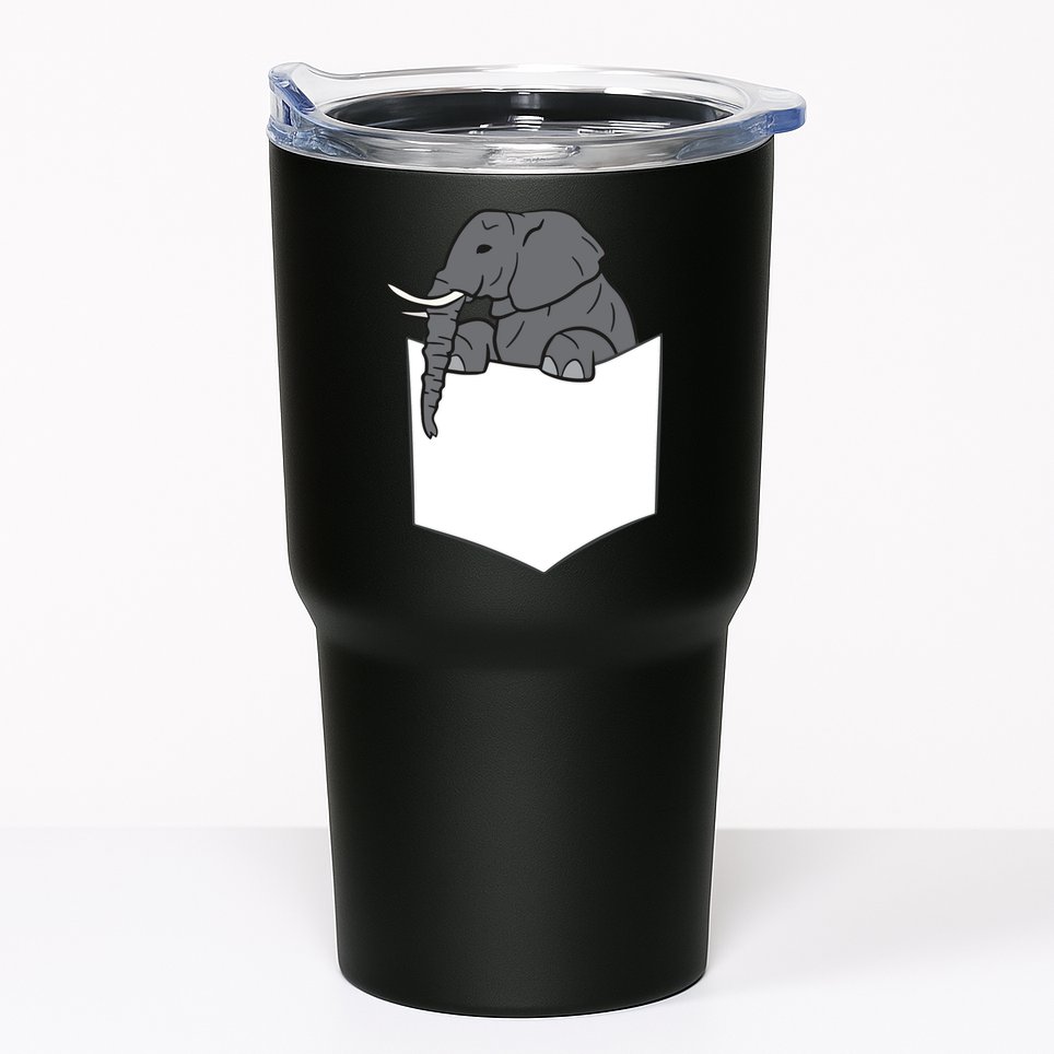 Elephant In A Pocket Funny Pocket Elephant Tumbler