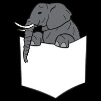 Elephant In A Pocket Funny Pocket Elephant Cropped Pullover Crew