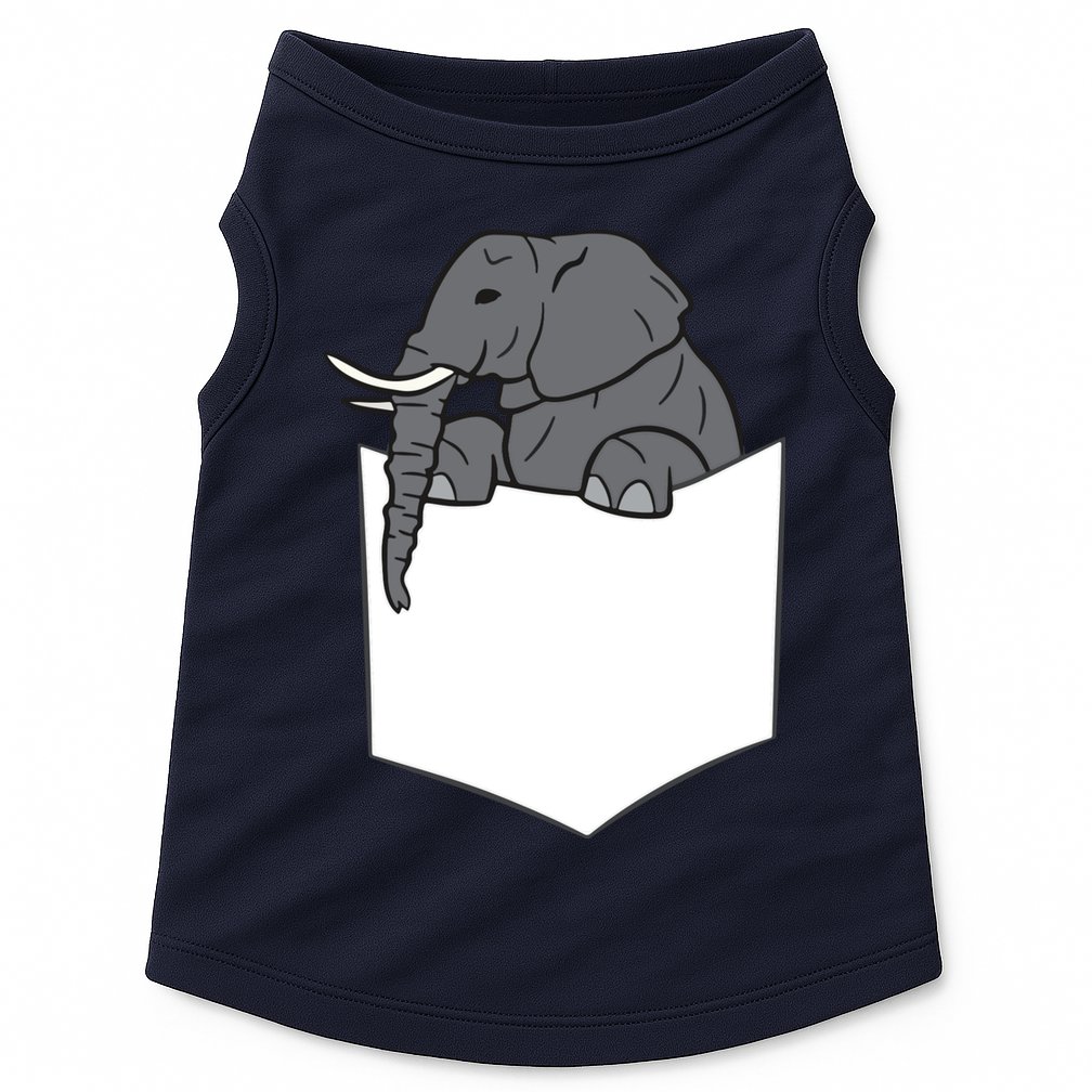 Elephant In A Pocket Funny Pocket Elephant Doggie Tank