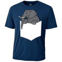 Elephant In A Pocket Funny Pocket Elephant Cooling Performance Crew T-Shirt