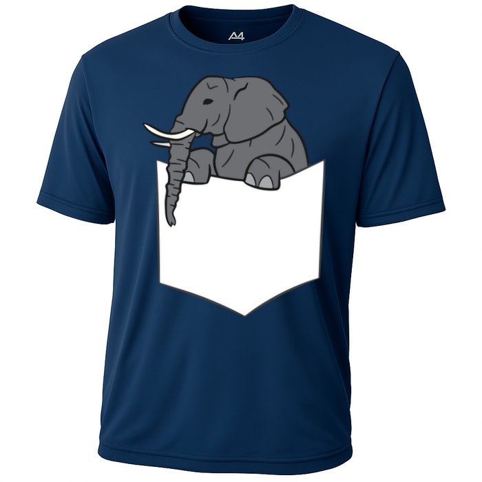 Elephant In A Pocket Funny Pocket Elephant Cooling Performance Crew T-Shirt