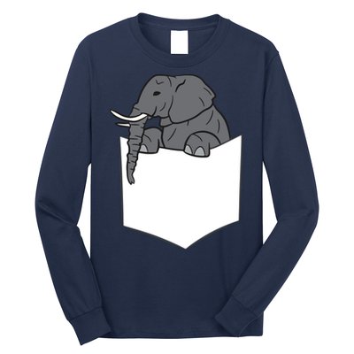 Elephant In A Pocket Funny Pocket Elephant Long Sleeve Shirt