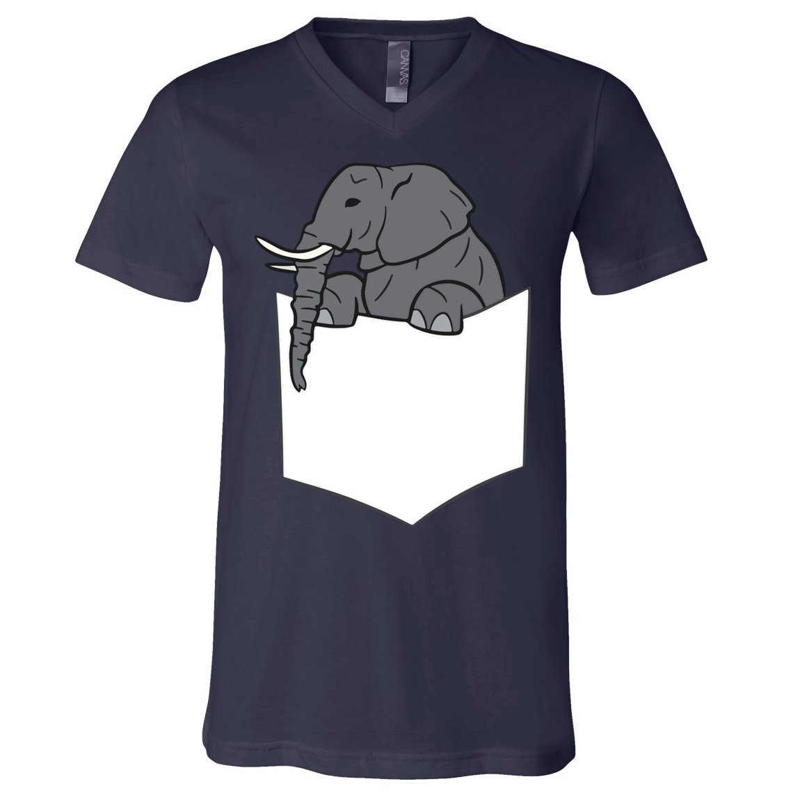 Elephant In A Pocket Funny Pocket Elephant V-Neck T-Shirt