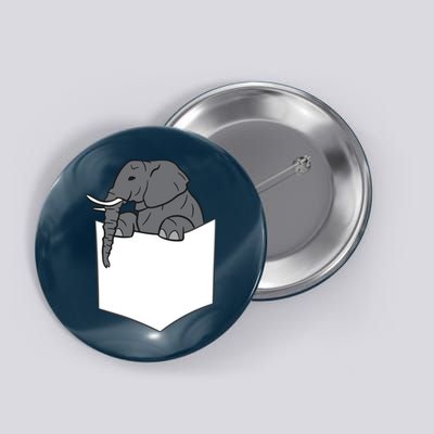 Elephant In A Pocket Funny Pocket Elephant Button