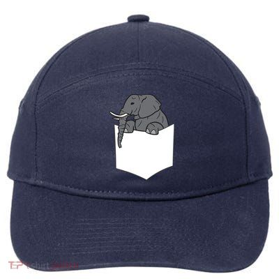 Elephant In A Pocket Funny Pocket Elephant 7-Panel Snapback Hat