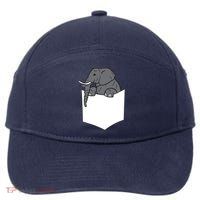 Elephant In A Pocket Funny Pocket Elephant 7-Panel Snapback Hat