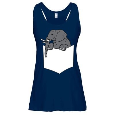 Elephant In A Pocket Funny Pocket Elephant Ladies Essential Flowy Tank